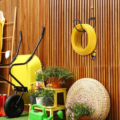 Garden Hose Holder Water Hose Hanger Wall Mounted,304Stainless Steel Solid Hose Hook Holds Up to 150Ft Garden Hose, Expandable Hose, Water Hose -Black - color: Black-1