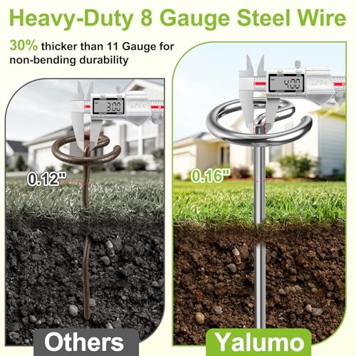Landscape Fabric Pins 120 Pcs, Thickened 8 Gauge Galvanized Landscape Staples with Pick Hook, 6 Inch G-Shaped Circle Top Garden Stakes for Weed Barrier, Tarps, Inflatables, Outdoor Decorations