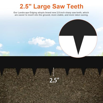 33ft. 10 Pack Metal Landscape Edging, 40" L × 6" H Garden Border - color: Black, size: 6 Inch