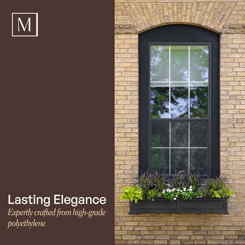 Mayne Fairview 36in Self-Watering Rectangular Window Box Planter, Black - color: Black, size: 36in