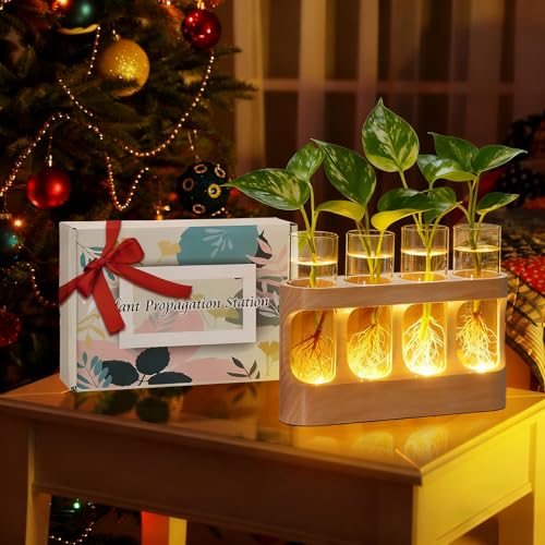 Plant Propagation Station with Wood Stand, 3-Mode 9-Level Adjustable Lights