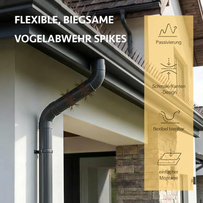 OFFO Bird Spikes for Outside, 304 Stainless Steel, 5 Pack 5 Ft, Brown - color: Brown