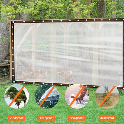 13x16FT Heavy Duty Clear Waterproof Tarp,Outdoor Garden Rainproof Covering - size: 13 x 16 FT