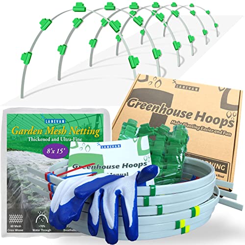 Garden Mesh Netting Kit, Super Bendable Fiberglass Greenhouse Hoops with Ultra-Fine Pest Barrier for 2-4ft Wide Raised Beds, Weather Resistant Grow Tunnel for Planting Row Protection - style: Mesh Netting Kit