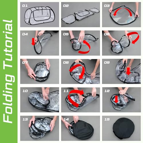 2 Pack Garden Covers for Raised Bed Foldable Clear PVC Greenhouse for Freeze Protection Row Plants Cover Accelerator with Zipper Door Black 32"x13"x14" Protection Vegetable Fruit from Animal - size: 32"x13"x14"