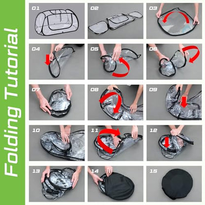 2 Pack Garden Covers for Raised Bed Foldable Clear PVC Greenhouse for Freeze Protection Row Plants Cover Accelerator with Zipper Door Black 32"x13"x14" Protection Vegetable Fruit from Animal - size: 32"x13"x14"