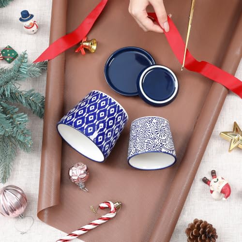 Selamica Ceramic Succulent Pots, 4.3 Inch Small Plant Pots with Drainage Holes and Saucers, Home Decor, Set of 6, Vintage Blue - color: Vintage Blue, size: 4.3 Inch, Set of 6