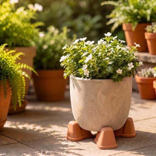 LemonRoad 12 Set Terra Cotta Cement Pot Feet for Outdoor Planters, Funny - style: Funny