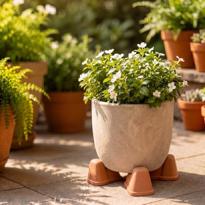 LemonRoad 12 Set Terra Cotta Cement Pot Feet for Outdoor Planters, Funny - style: Funny