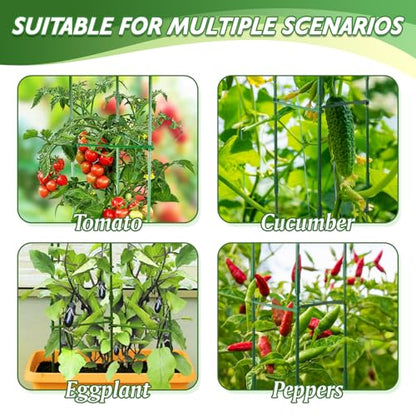 6 Pack Tomato Cage for Garden & Pots, Rust-Resistant Metal Plant Support