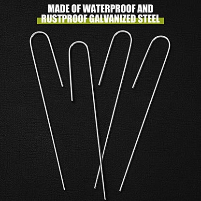 Pelopy 100 Pcs 1/2" Irrigation Drip Tubing Stakes 5 in J-Shaped Staples - size: Hold up to 1/2" Drip Tubing