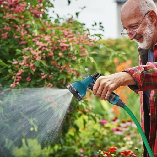Besiter Garden Hose Nozzle Sprayer 10 Watering Patterns Spray Nozzles Heavy Duty Hose Head Lightweight Hose Attachment 2 Pack - color: Blue Black