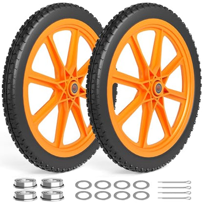 RONPOW 20" Flat Free Wheels Compatible with rubbermaid Wheelbarrows Tires - color: Orange