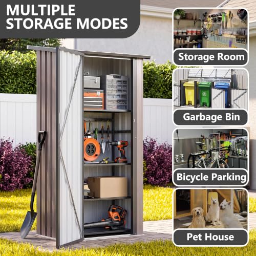 Aoxun 3'x2.9' Metal Storage Shed,Outdoor Cabinet Sheds with Lockable Doors - size: 3x2.9 FT