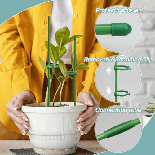 40 Pcs Plant Support Stakes, Indoor Plant Stakes Adjustable Length - size: 20pcs 12inch+20pcs 16inch