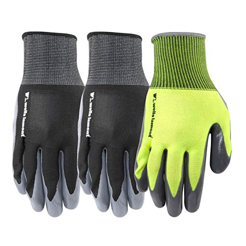 Wells Lamont Men's Smooth Nitrile Coated Grip Work Gloves, 3-Pack, Medium - size: Medium (Pack of 3)