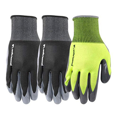 Wells Lamont Men's Smooth Nitrile Coated Grip Work Gloves, 3-Pack, Medium - size: Medium (Pack of 3)