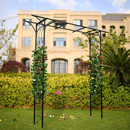 1. GO Steel Garden Arch, 6'9'' High x 4'11'' Wide, Garden Arbor for Various Climbing Plant, Outdoor Garden Lawn Backyard