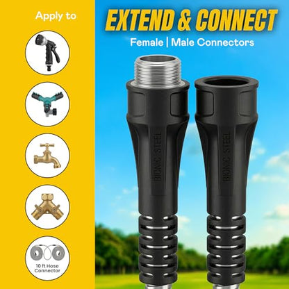 BIONIC STEEL 10Ft Short Garden Hose Extension Connector for Reel - size: 10'