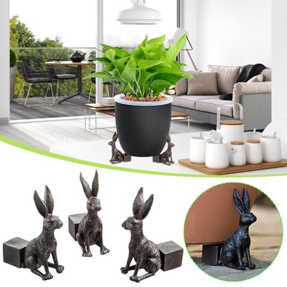 3PCS Resin Rabbit Pot Feet for Outdoor Planters Decorative Planter Feet