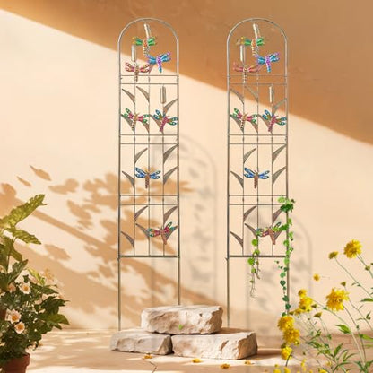 aboxoo 2-Pack Dragonfly Metal Garden Trellis for Climbing Plants - color: Dragonfly, size: 2pcs