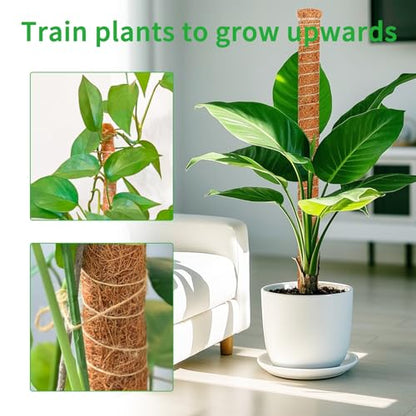2 Pack 39'' Moss Pole for Monstera, Bendable Coco Coir Plant Support Stakes - size: 2 Pack ( 39-Inch)