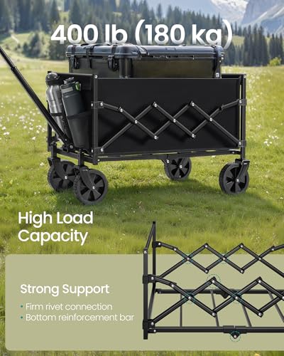 SONGMICS Small Collapsible Wagon, 400 lb Dynamic Weight Capacity