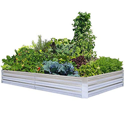 Galvanized Raised Garden Bed 8x4x1ft Single Unit - size: 8x4x1ft (1 PC)