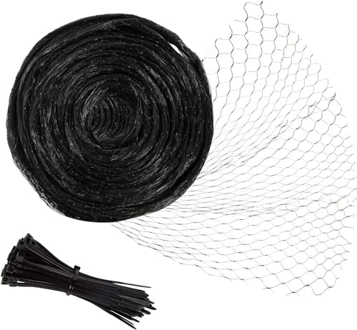 Unves Bird Netting 13 x 33 Ft Garden Bird Netting Heavy Duty Fruit Tree Net - color: Black, size: 13 x 33 Ft