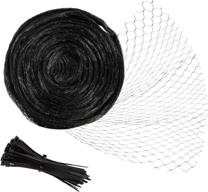 Unves Bird Netting 13 x 33 Ft Garden Bird Netting Heavy Duty Fruit Tree Net - color: Black, size: 13 x 33 Ft
