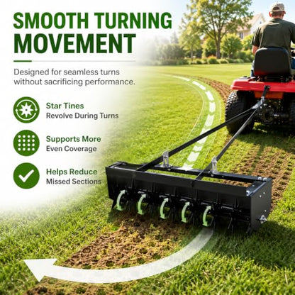 31-Inch Tow Behind Aerator for Lawn Tractors, ATVs, Yard and Garden