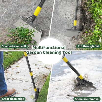 Garden Flat Shovel - Floor Scraper, 60" Multifunctional Garden Cleaning Shovels, Heavy Duty Floor Scrapers Long Handle,Metal Weeding Scraper for Lawn Edging, Snow Ice Removal,Snow Ice Scraper - size: 60"