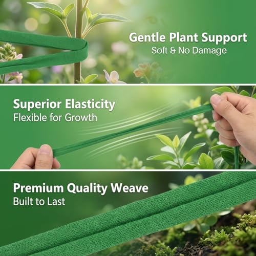 MAQIHAN Plant Ties for Outdoor Plants - Soft Garden Twine 2 Pack 115FT