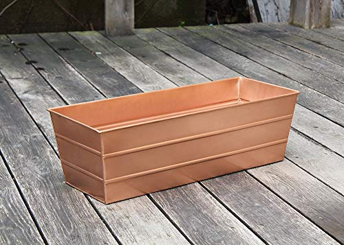 Achla Designs C-20C Copper Plated Flower Box, Medium Window Flowerbox Planter - color: Copper, size: Medium