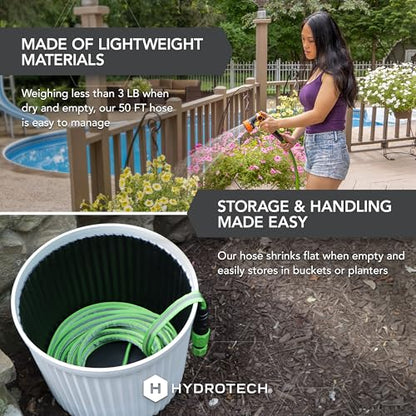 HydroTech FLATJACKET Lightweight Garden Hose 5/8 in x 50 ft, Green - size: 50 Feet