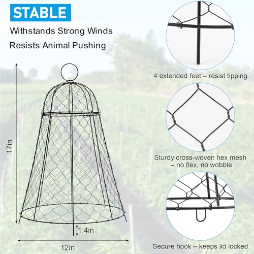 4 Pack Garden Cloches for Plants - Outdoor Chicken Wire Cloche for Garden - size: 4Pcs