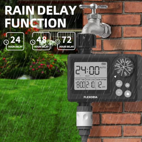 Digital Programmable Water Timer, Garden Hose Sprinkler Timer for Irrigation and Watering Systems, 1 Outlet