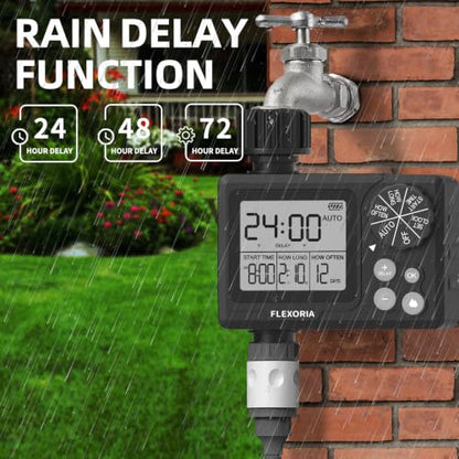 Digital Programmable Water Timer, Garden Hose Sprinkler Timer for Irrigation and Watering Systems, 1 Outlet