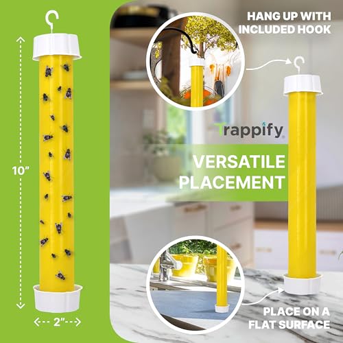 Trappify Hanging Fly Trap & Fruit Fly Traps for Indoors, Yellow, 2 Pack - size: Pack 2