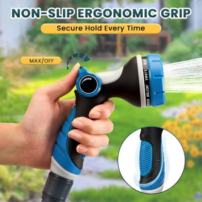 Garden Hose Nozzle,Water Hose Sprayer Thumb Control with 10 Spray Patterns - color: Blue