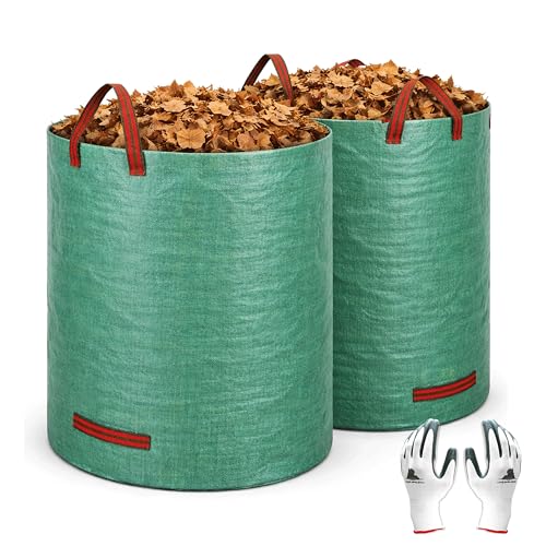 Gardzen 2 Pack 132 Gallon Yard Waste Bags Reusable Heavy Duty - size: 132 Gallon - 2 Pack