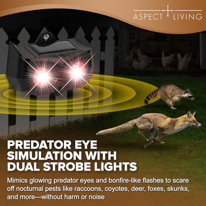 4 Pack Solar Animal Repellent Lights with Flashing Red LEDs
