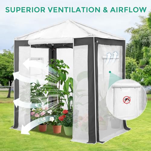 EAGLE PEAK 6x4 Walk in Pop Up Greenhouse, Gray/White - color: Gray/White, size: 6x4