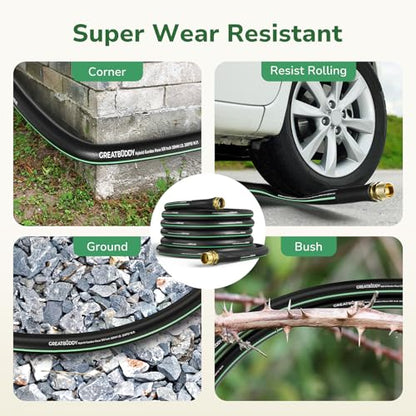 GreatBuddy Garden Hose 50 ft, 5/8" Flexible Rubber Water Hose - size: 50ft