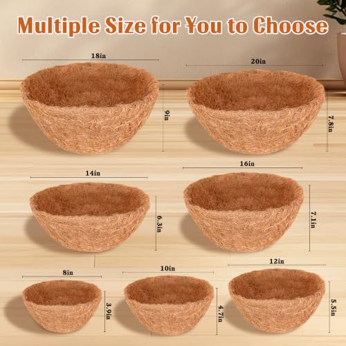 Halatool 6 Pack 14 Inch Coconut Liners for Hanging Baskets Replacement - size: 14inch