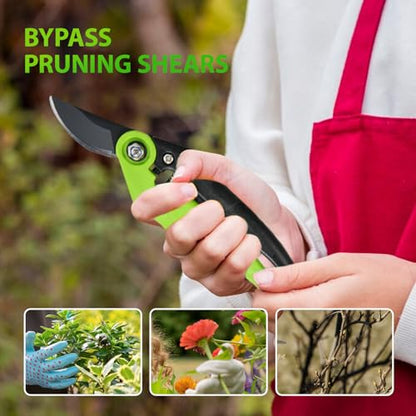 YARDSMITH Garden Pruning Shears 2 Pack, 7.68" Bypass Pruning and Straight, Premium Plant Shears, Garden Clippers Hand Tools for Cutting Flowers, Trimming Plants, Picking Fruits