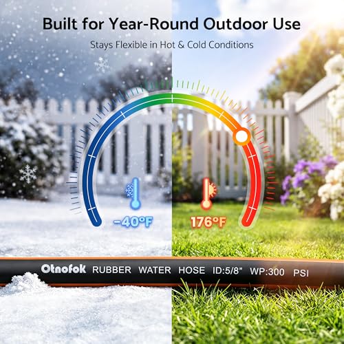 Heavy Duty Garden Hose 100 ft x 5/8", 5-Layer Hybrid Water Hose - color: Black & Orange, size: 100ft