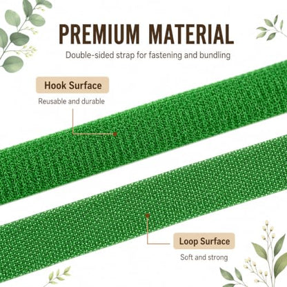Plant Ties, Garden Plant Tape 0.4in x 32.8ft Roll, Reusable Hook and Loop Plant Ties for Climbing Plants, Adjustable Plant Tie Tape for Stems, Vines, Garden Support and Home Organization