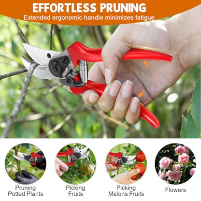 Ainiv Bypass Pruning Shears, 8.5" Professional Garden Shears, Heavy Duty