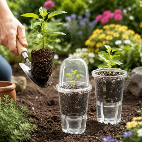 30 Pack 3.5" Self Watering Propagation Pots, Seed Starter Cups with Dome - size: 3.5 Inches